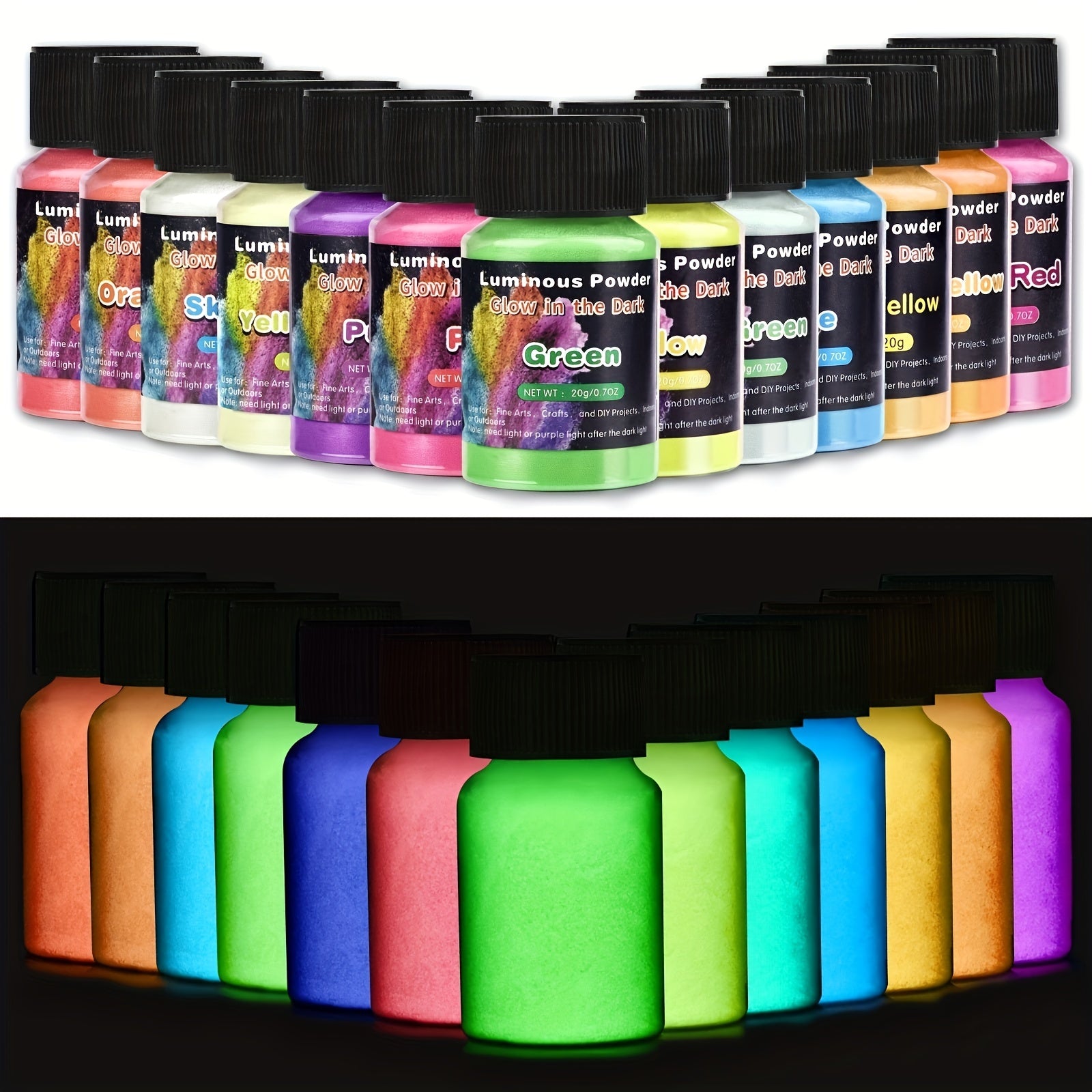 12 Color Glow In The Dark Powder Epoxy Resin Dye Pigment