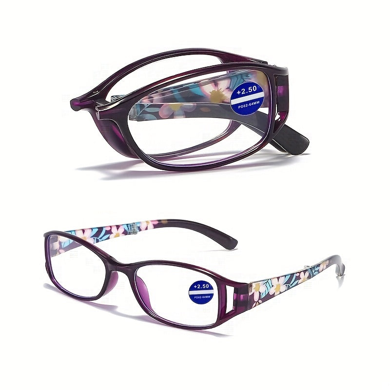 Print Flower Anti Light Blocking Reading Glasses For Women