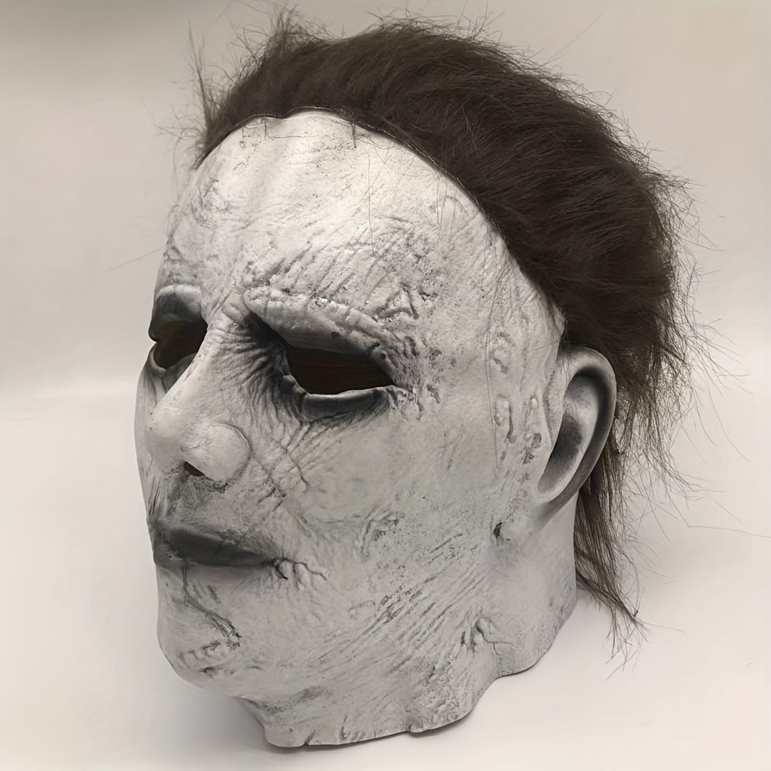 Halloween Latex Gray Mask Horror Headgear Party Prop