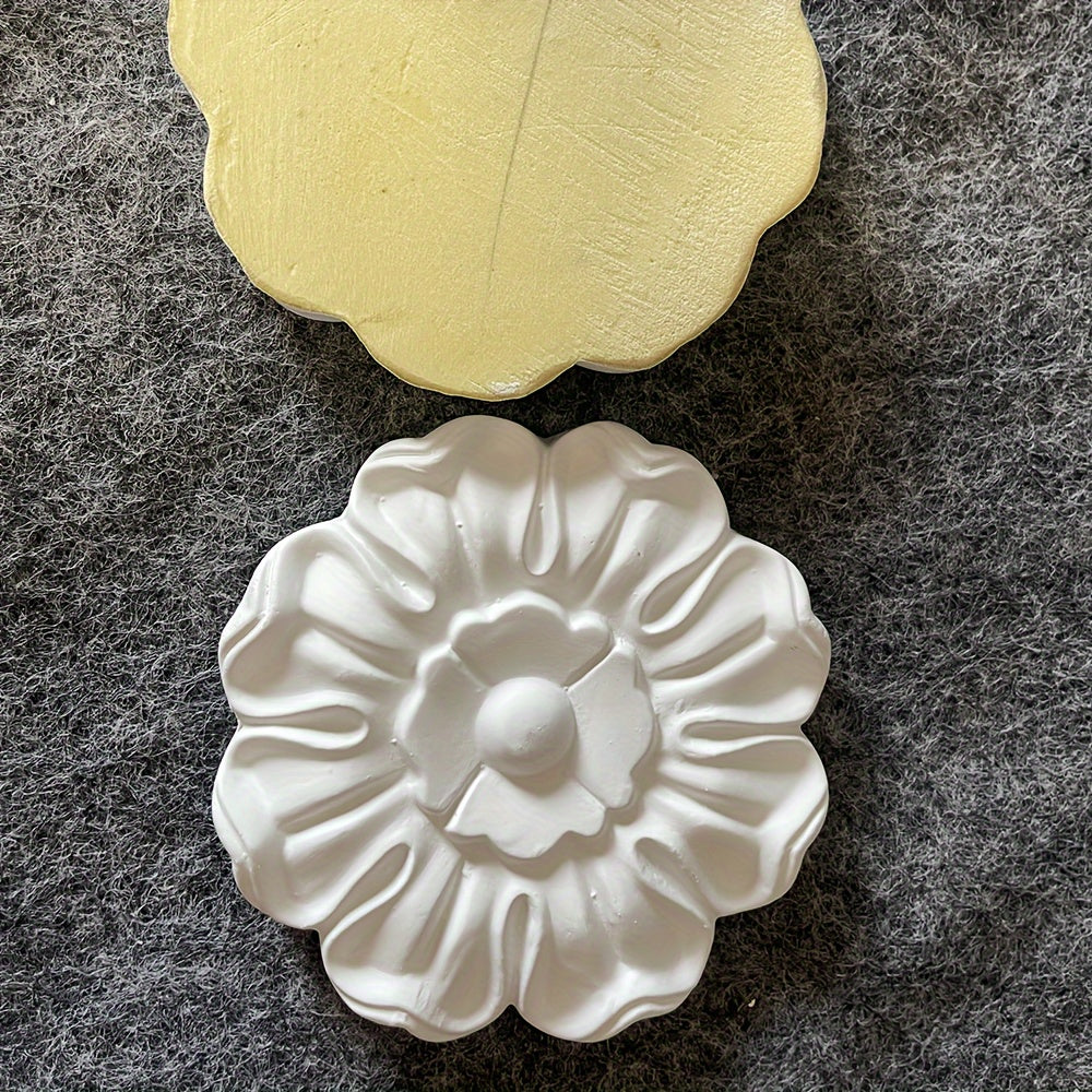 Carving Plaster Decal PU Wall Stickers Embossed Flowers Background
