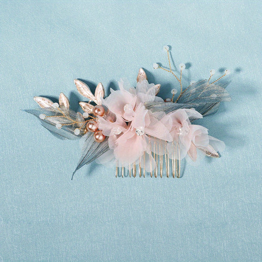 Pink Bridal Comb Wedding Hair Clip Hair Accessories Hair Jewelry