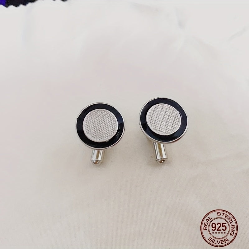 925 Silver Cufflinks High Suit Button Shirt Studs