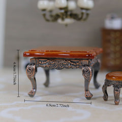 Mini Retro Furniture Square Table Living Room Playhouse Props