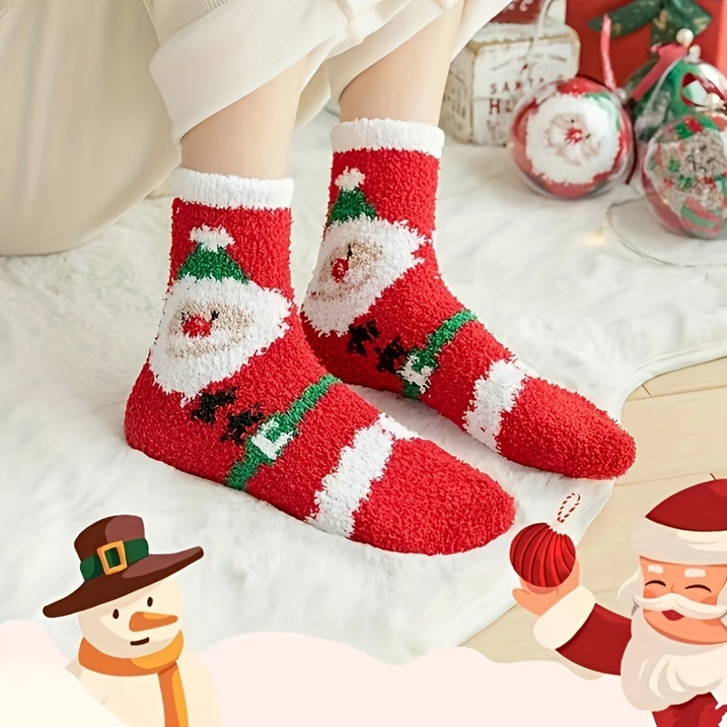 7 Pairs Christmas Print Mid Tube Socks Women's Stockings