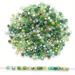 98pcs 3mm Square Crystal Glass Beads DIY Jewelry Accessories