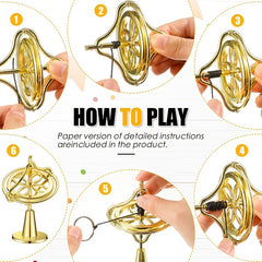 Metal Gyroscope Spinning Top Keychain Educational Desk Decor