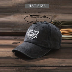 Skull Print Baseball Cap Washed Distressed Sports Hat Women Cotton Sun Hats