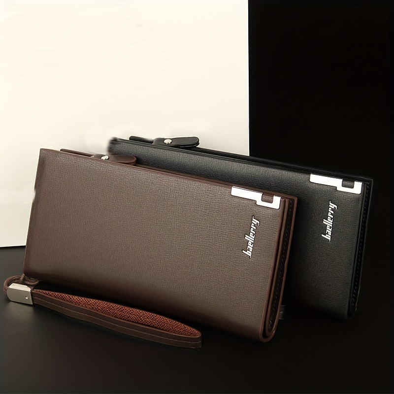 Men's Leather Zipper Handbag Long Wallet Clutch Bag Phone Bag