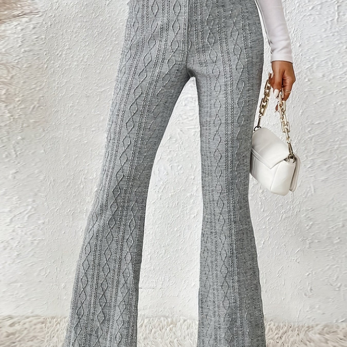  Women's Jacquard Flared Leg Pants