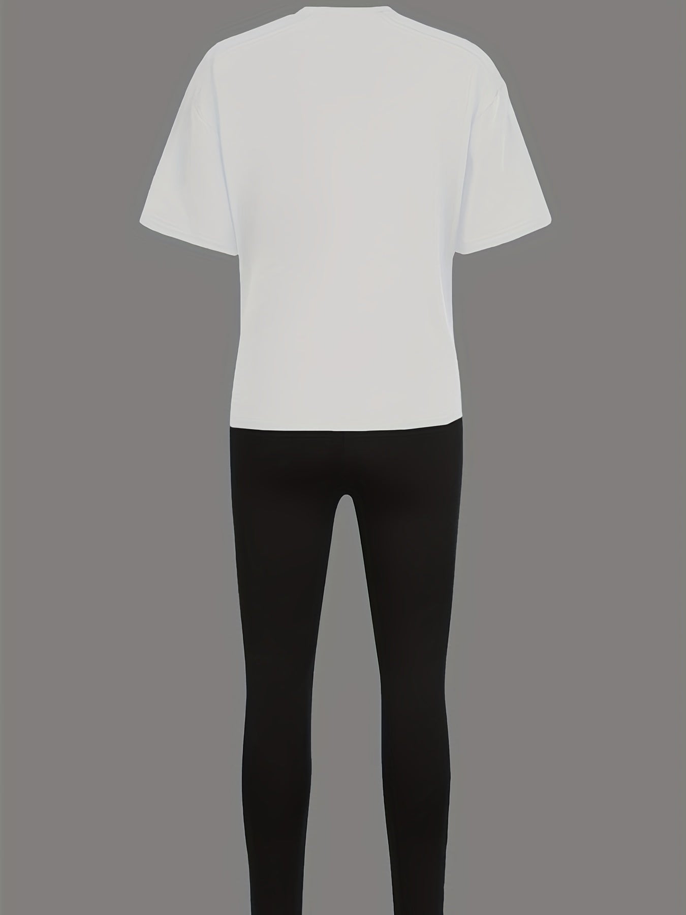 Letter Print Casual Set - T-shirt & Pants