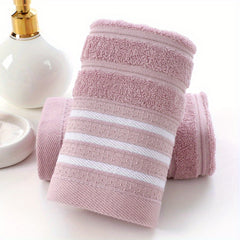 4pcs Striped Pattern Hand Towels Set Soft Skin-friendly Face Towel