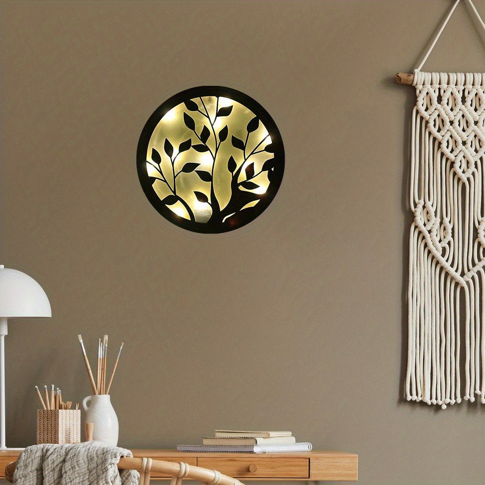 Creative Fairy Tale LED Lamp Retro Wooden Hanging Plate Home Decoration