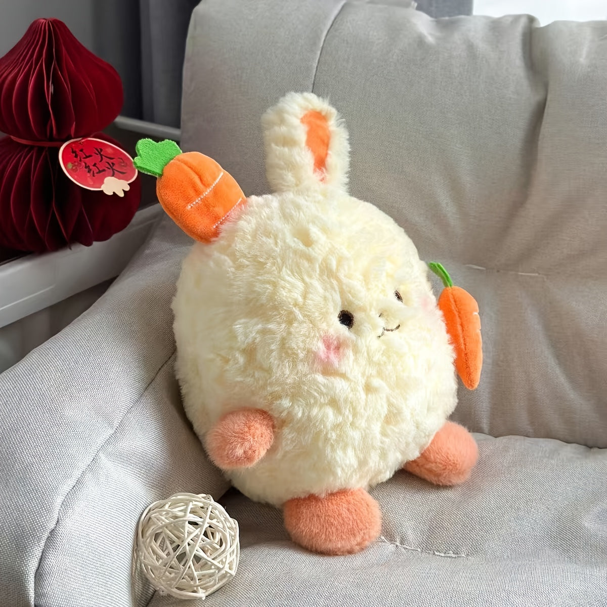 Adorable Bunny Plush Toy with Carrot Soft & Orange Stuffed Animal