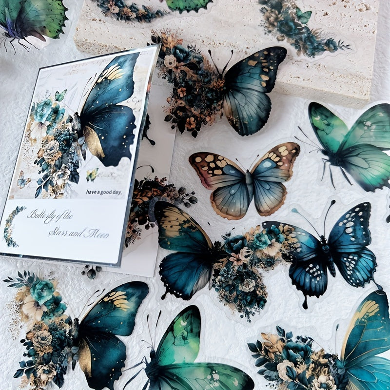 30pcs Flower & Butterfly Notebook Stickers Scrapbook Label Diary Stat