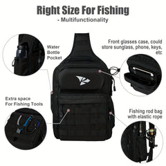 Fishing Tackle Backpack With Rod Holder Large Capacity Multi-functional Backpack