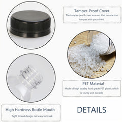 4pcs 4oz Reusable Mini Plastic Juice Bottles with Caps Portable Clear Drink Cont