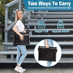 Portable Stadium Seat With Back Support & Wide Cushion