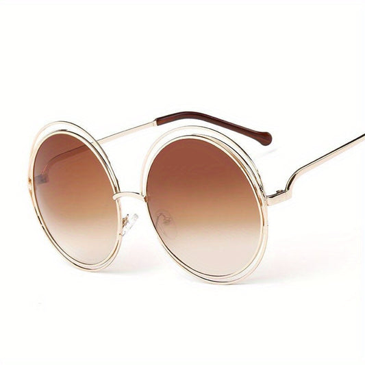 Oversized Round Sunglasses Hollow Summer UV400 Sun Shades