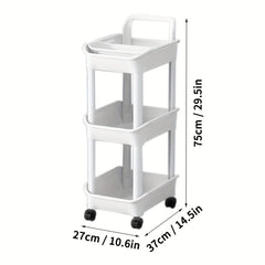 Plastic 4-Layer Storage Rack Large Capacity Snack Seasoning Kitchen Living Room