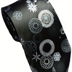 Men's Red Floral Tie 3 6Inch Party Wedding Necktie