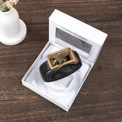 Men's Two Layer Cowhide Eagle Head Belt