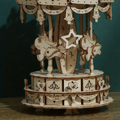 DIY Carousel 3D Wooden Puzzle Model Crafts