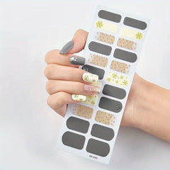 Self Adhesive Nail Stickers Glitter Glossy Waterproof Nail Art Decoration