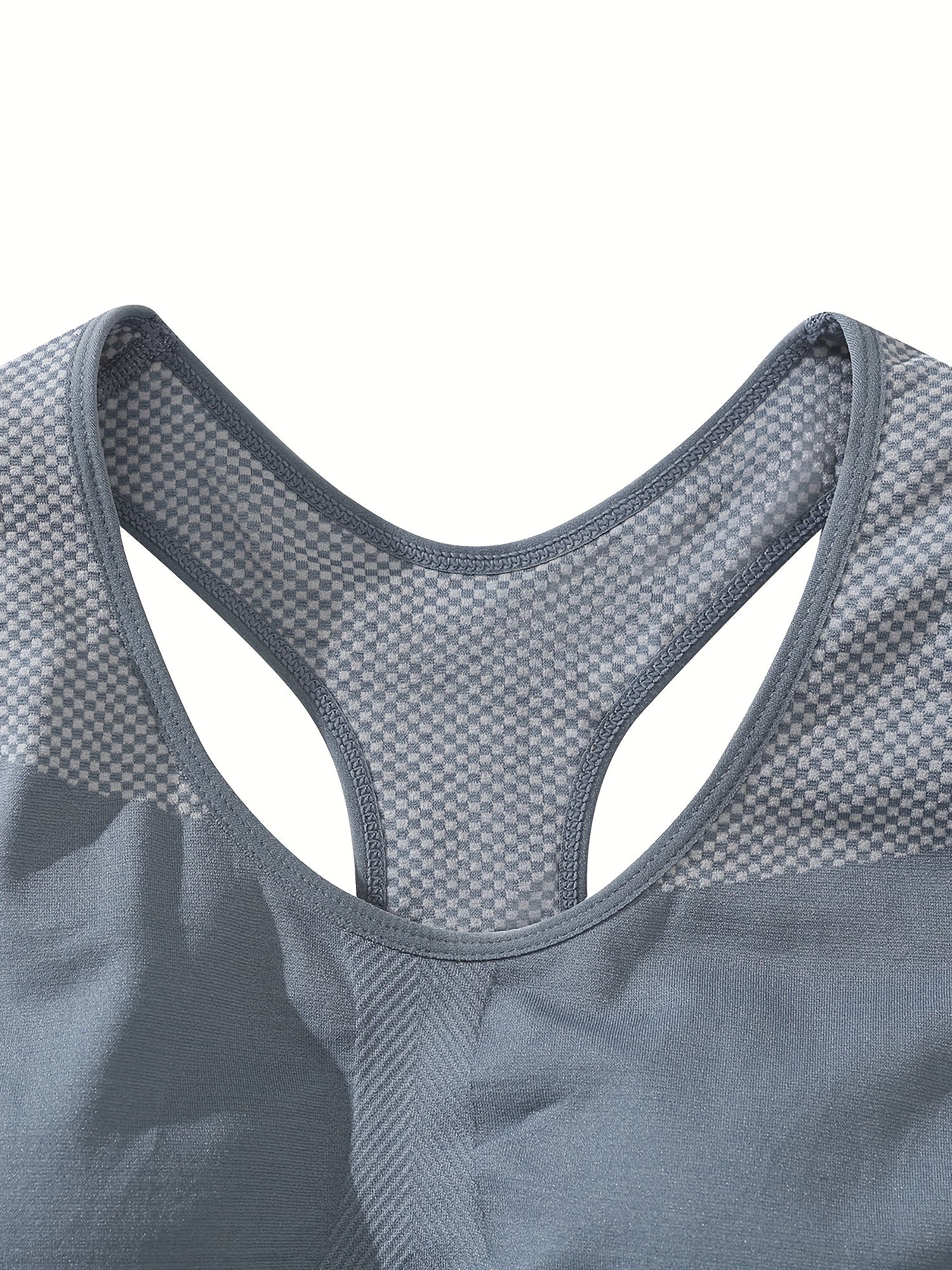  Sporty Bra Women's Geometric Pattern Round Neck Bra