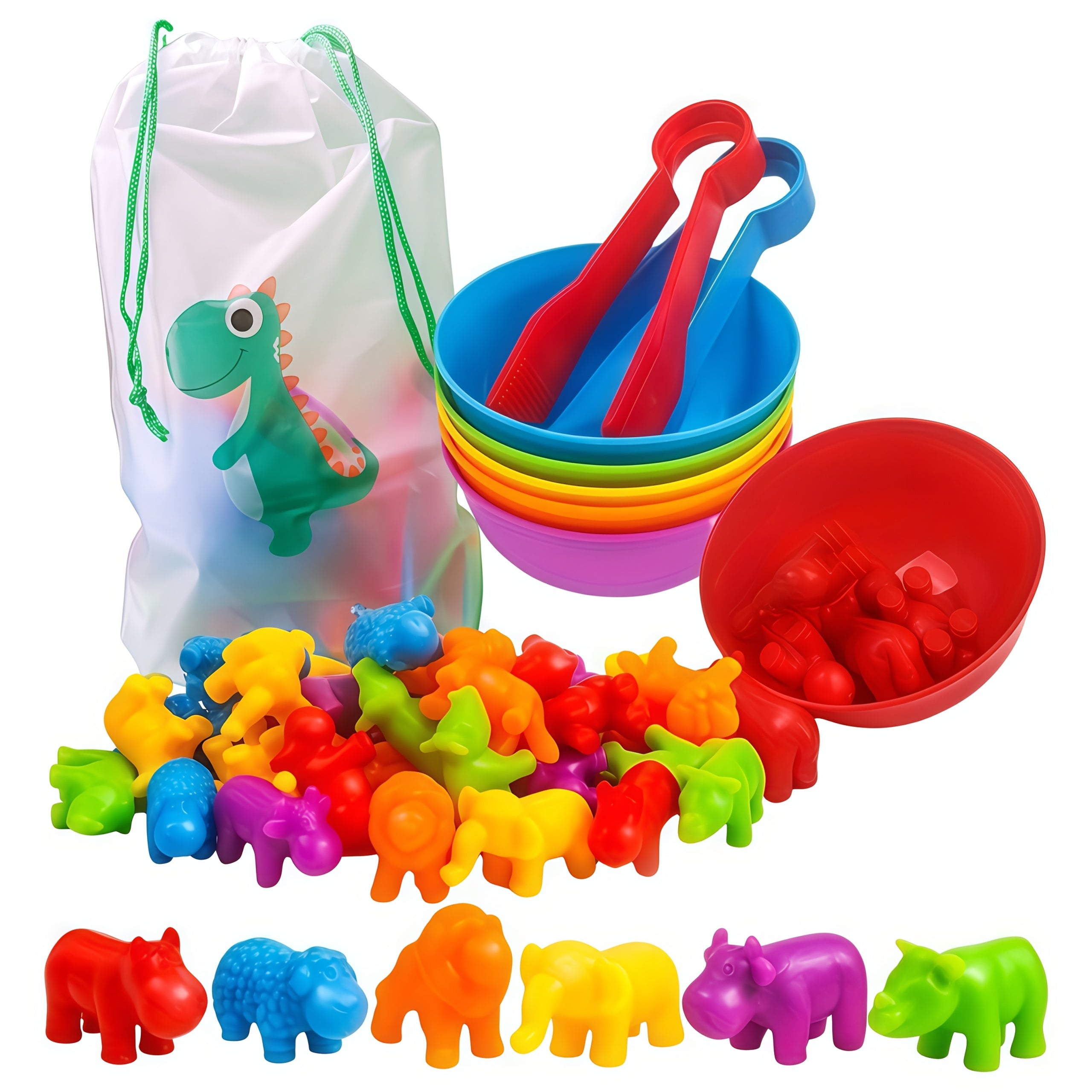 Edutainment Animal Toy Counting Sorting Bowl Learning Set