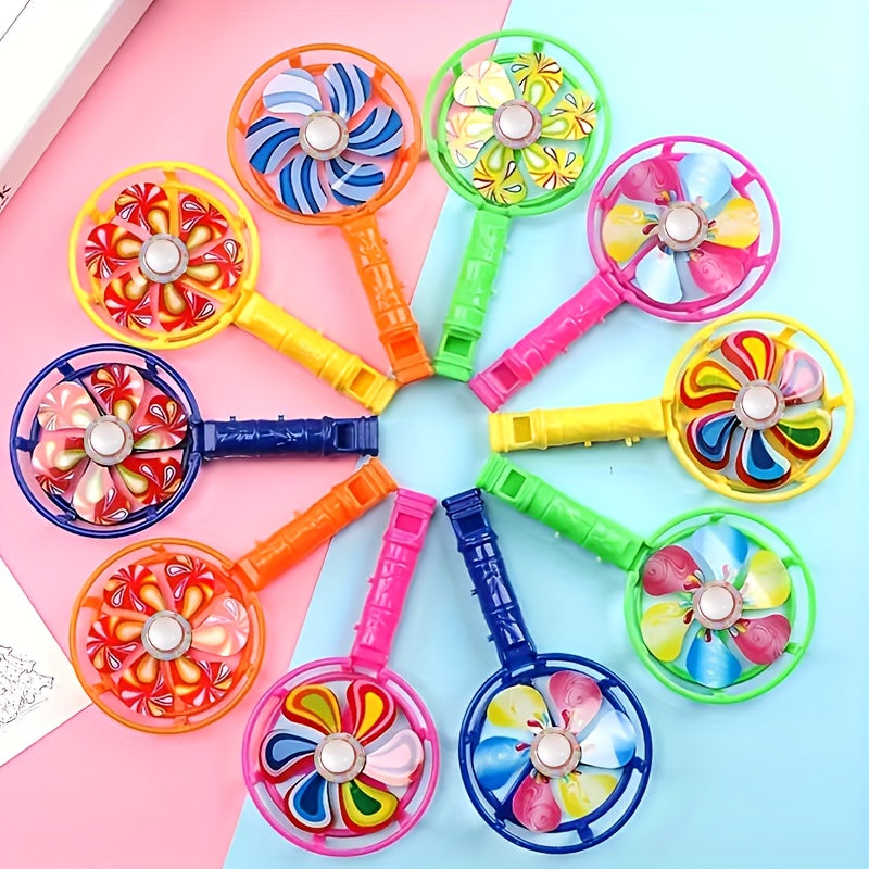 12pcs Party Windmill Whistle Paper Blow Dragon Whistle Aid Props