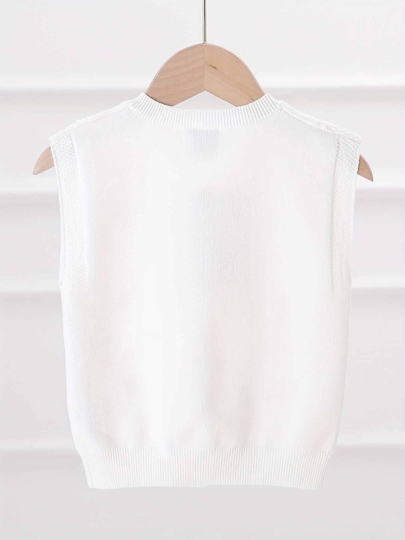 Floral Embroidered Baby Girls Knitted Sweater Vest