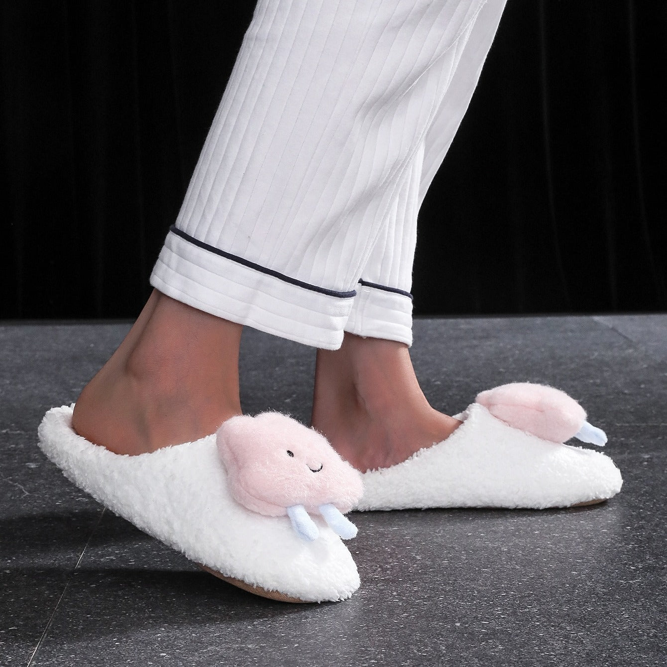 Cloud Plush Slippers, Cartoon Indoor Shoes