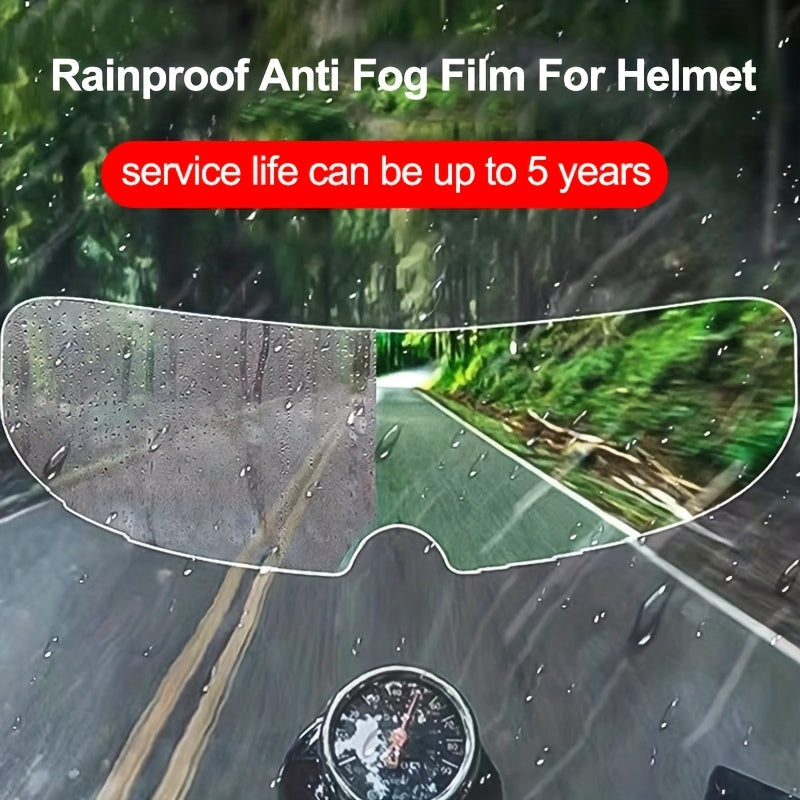 2pcs Motorcycle Helmet Rainproof Anti Fog Film Universal Full Frame Compatible