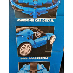 Block Tech Car Building Set 300 Pieces Build Your Own Car Kit Pull Back Motor