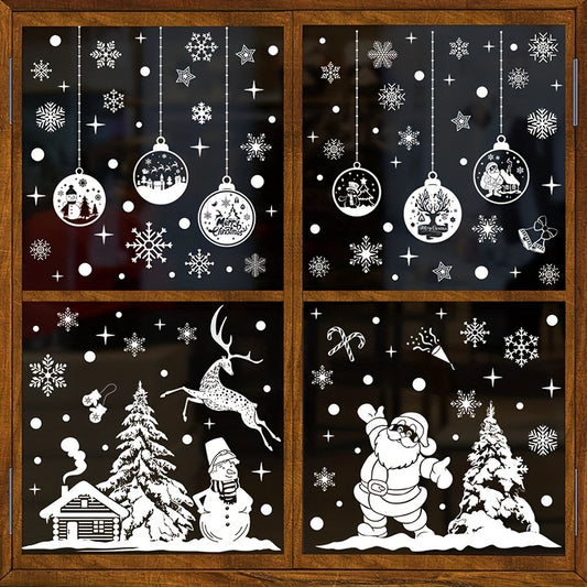 9pcs Christmas Window Snowflake Clings Stickers - Glass Win