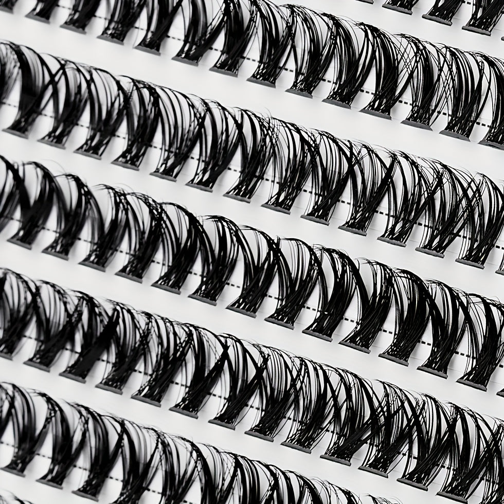 240pcs Cluster Lashes D Curling Long Individual Lashes Faux Mink False Eyelashes