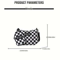 Canvas Checkerboard Shoulder Bag Messenger Bag