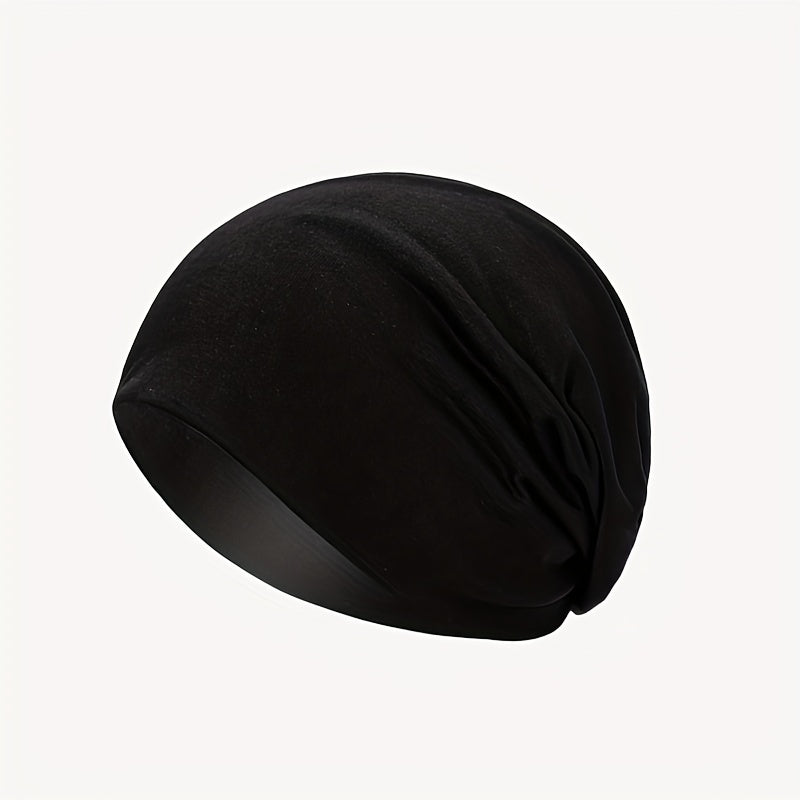 2pcs Solid Thin Headgear Hat European American Autumn Winter Warm Cap