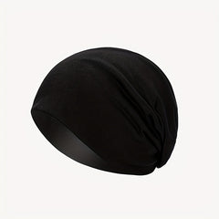 2pcs Solid Thin Headgear Hat European American Autumn Winter Warm Cap
