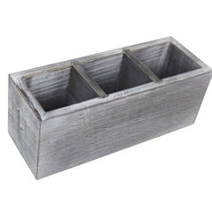 Wooden 3-Grid Desktop Storage Box Office Home Fork Spoon Chopsticks Holder