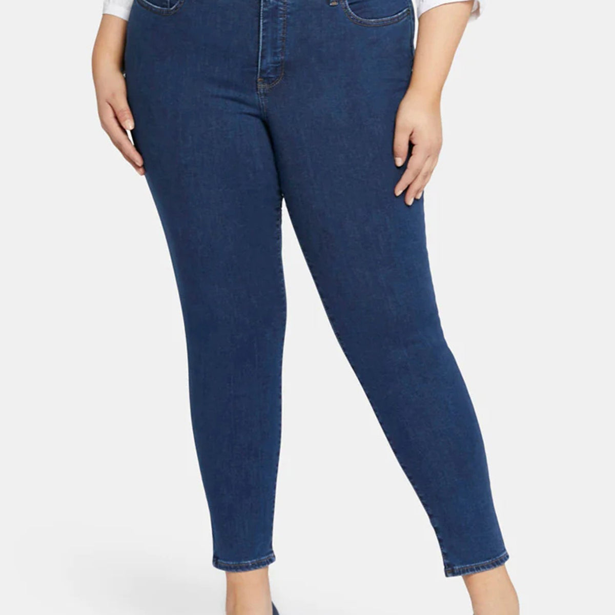 Women's Plus Solid Button Fly High Stretch Skinny Jeans