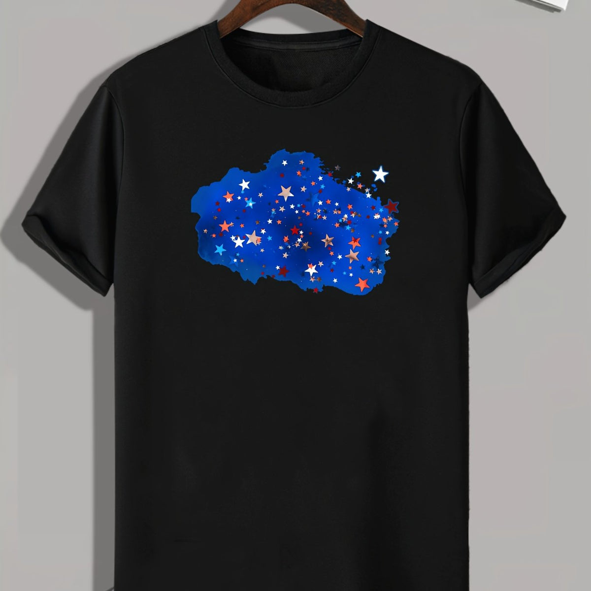 Star Pattern Print Men's Sports Tee