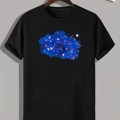 Star Pattern Print Men's Sports Tee