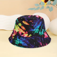 Tie dye Colorful Sunshade Bucket Hat Double sided Sun Hat