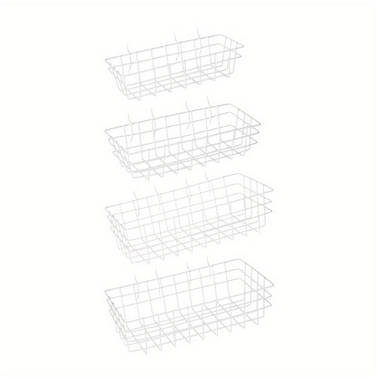 4pcs Pegboard Hanging Baskets - Variety of Sizes - Wire Shelf Attachments