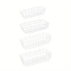 4pcs Pegboard Hanging Baskets - Variety of Sizes - Wire Shelf Attachments