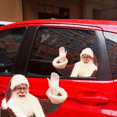 Christmas 3D Santa Claus Car Rear Window Sticker Decor