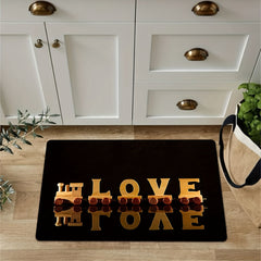 Steam Train Print Rug Romantic Love Element Carpet