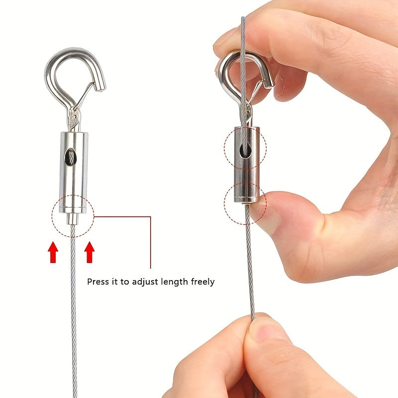 2pcs Stainless Steel Spring Buckles Adjustable Curtain Wire Buckles