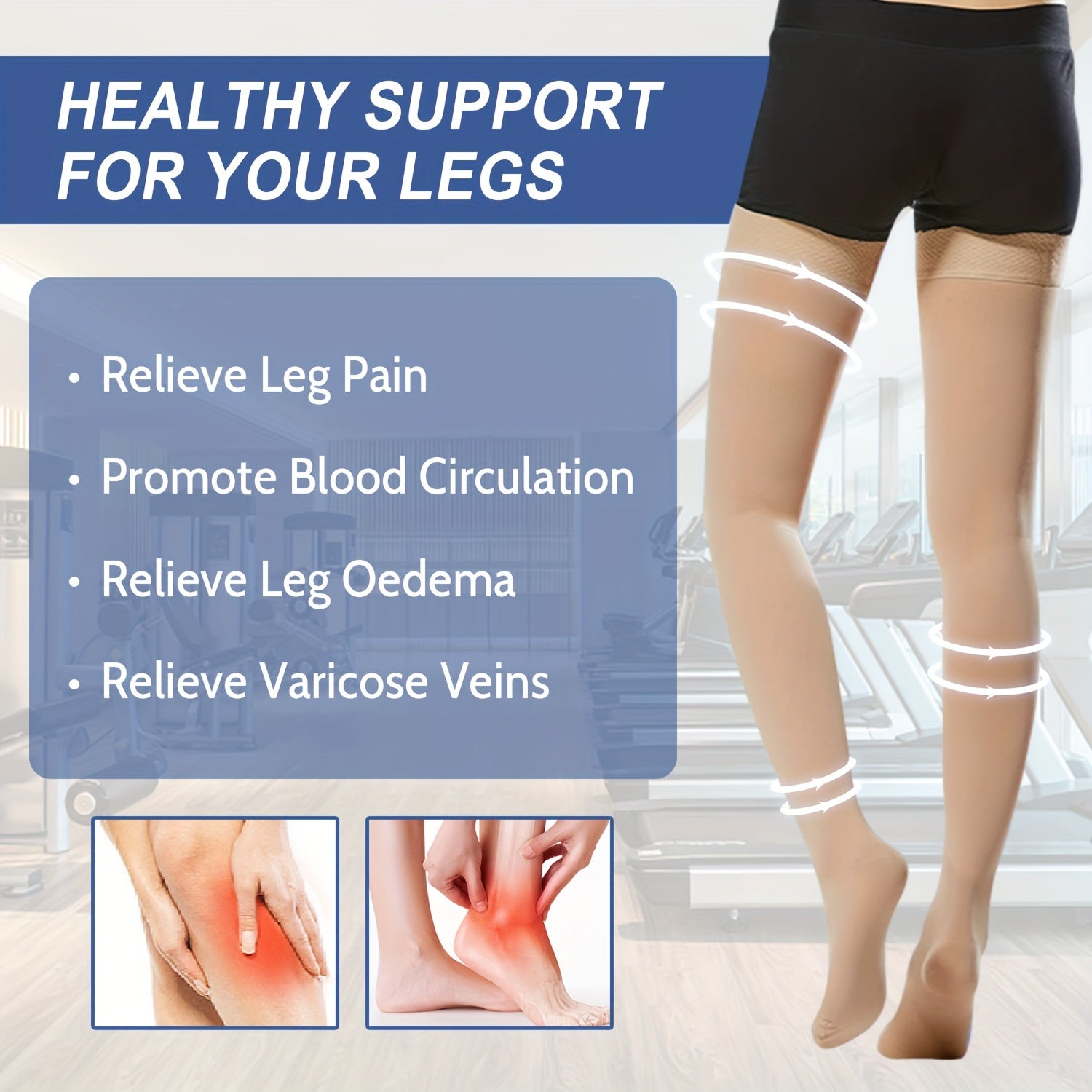 Size Up 15-20mmHg Anti-Thrombotic Compression Thigh Socks